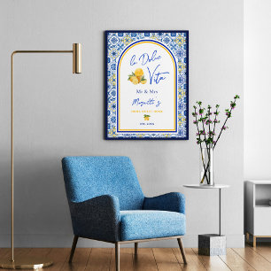 Poster Lar Decoração Personalizada de Azulejos Mediterrân