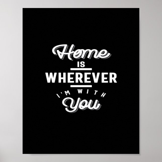 Poster Lar é Onde Estou Com Você Citação Fofa Minimal De (Frente)