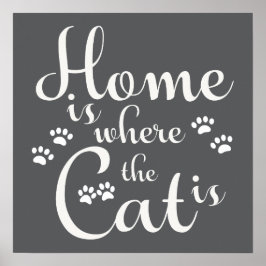 Poster Lar é onde o Gato é pequenas patas