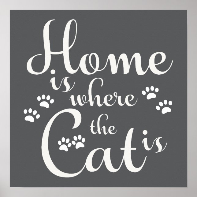 Poster Lar é onde o Gato é pequenas patas (Frente)