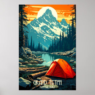 Poster Lar entre os Gigantes   Grand Teton Camping