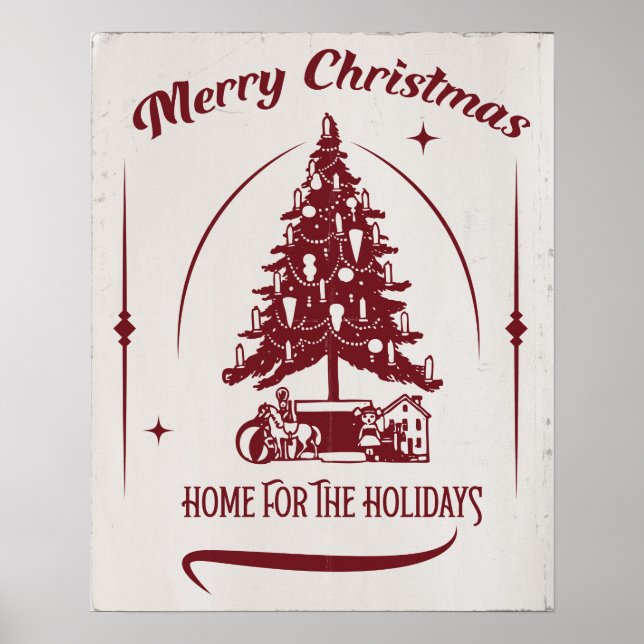 Poster Lar Para as Festas Vintage Design (Frente)
