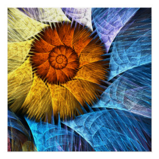 Pôster Laranja Amarelo Amarelo Abstrato