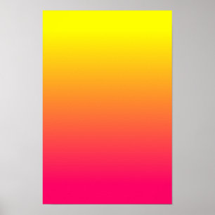 Pôster Laranja Amarelo Rosa Ombre