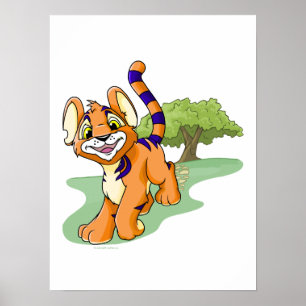Pôster Laranja-aventureira Kougra na Ilha Misteriosa