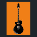 Pôster Laranja Black Pop Art Elétrico<br><div class="desc">Ilustrações de Desenhos Gráficos de Instrumentos Musicais</div>