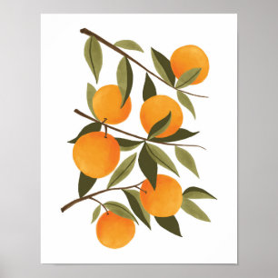 Poster Laranja Branch Botânico Citrus Home Decor