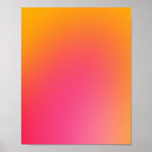 Poster Laranja Brilhante E Gradiente Rosa