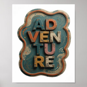 Poster Laranja Chic DESIGN Gráfico de AVENTURA