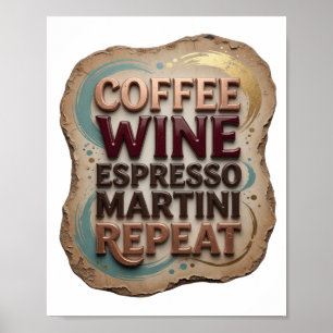 Poster Laranja Clássico CAFÉ VINHO ESPRESSO MARTINI REPIT