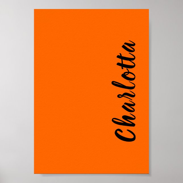 Poster Laranja Crepuscular Neon Cor Sólida Personalizada (Frente)