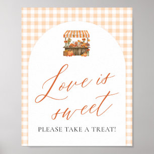 Poster Laranja de Outono Fresco do Mercado Amor é Doce