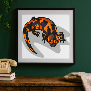 Poster Laranja E Lizard Preto