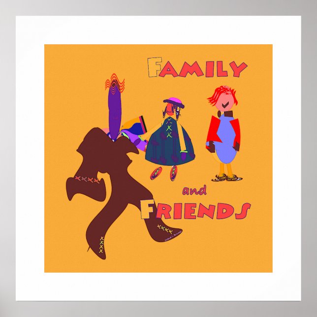 Poster Laranja Família e Amigos  (Frente)