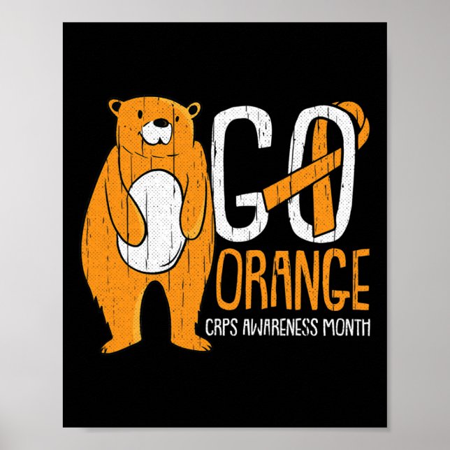 Poster Laranja Fita Cria Consciência Complexa Dor Regiona (Frente)