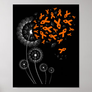 Poster Laranja Fita e Leucemia Dandelion Mon