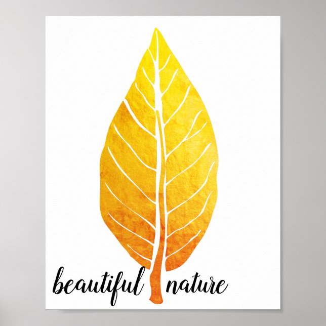 Poster Laranja Folha russa Natureza Amor Pintura de Arte (Frente)