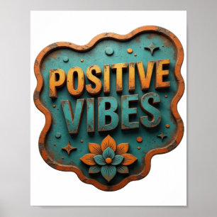 Poster Laranja na Moda VIBRAÇÕES POSITIVAS