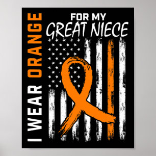 Poster Laranja Para O Meu Excelente Niece Leukemia Cancer