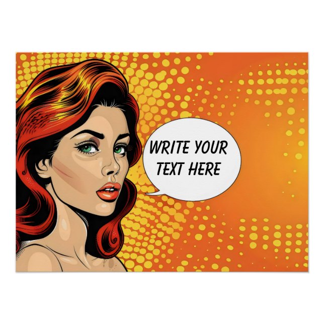 Pôster Laranja Retro Personalizável (Frente)