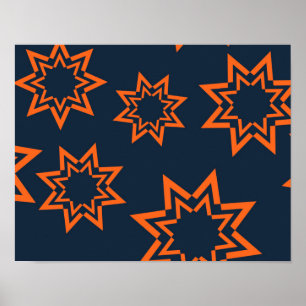 Poster Laranja, teste padrão legal, na moda, brincalhão