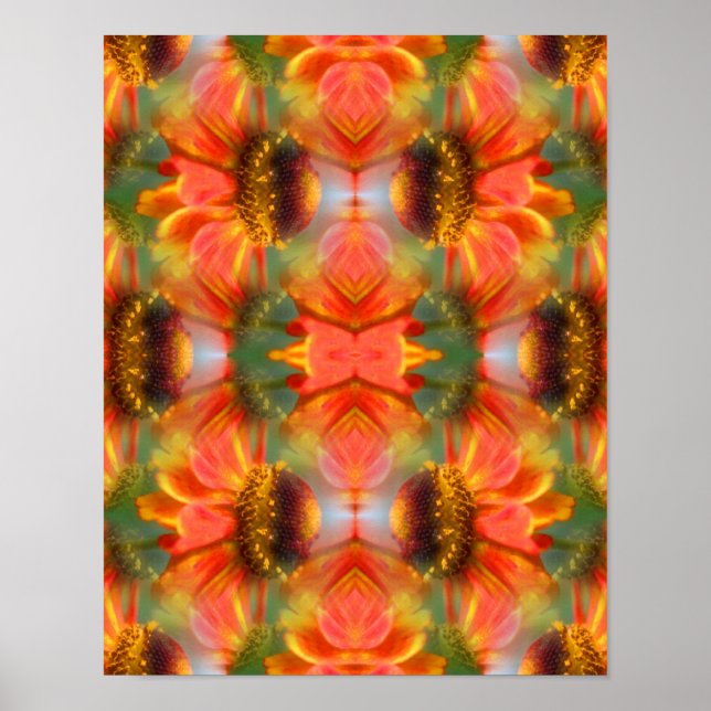 Poster Laranja Zinnia Abstrato (Frente)