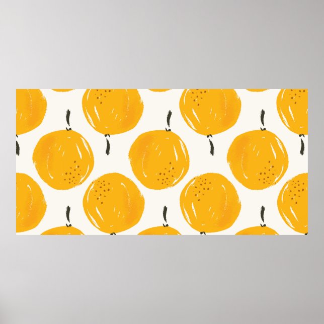 Poster Laranjas aquarelas fruta ilustração manual pintada (Frente)