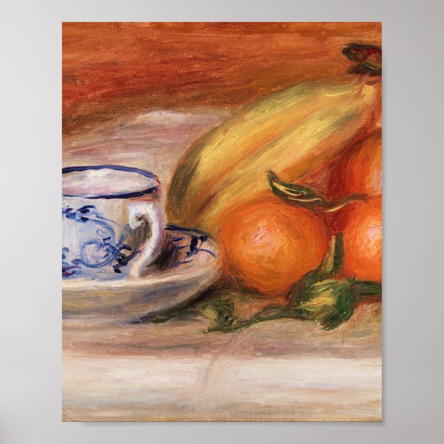 Poster Laranjas Bananas e Teacup por Auguste Renoir (Frente)