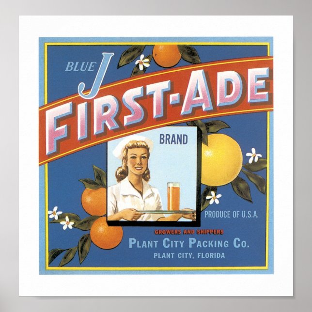 Poster Laranjas da Marca do 1º anúncio J azuis (Frente)