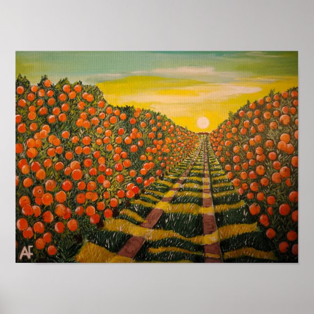 Poster Laranjas de Valência Pintura de Alfred Fox (Frente)
