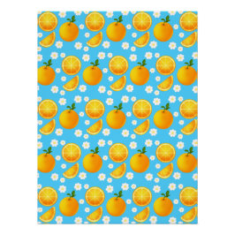 Pôster Laranjas e Flores Brancas