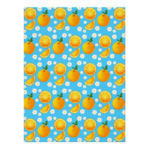 Pôster Laranjas e Flores Brancas