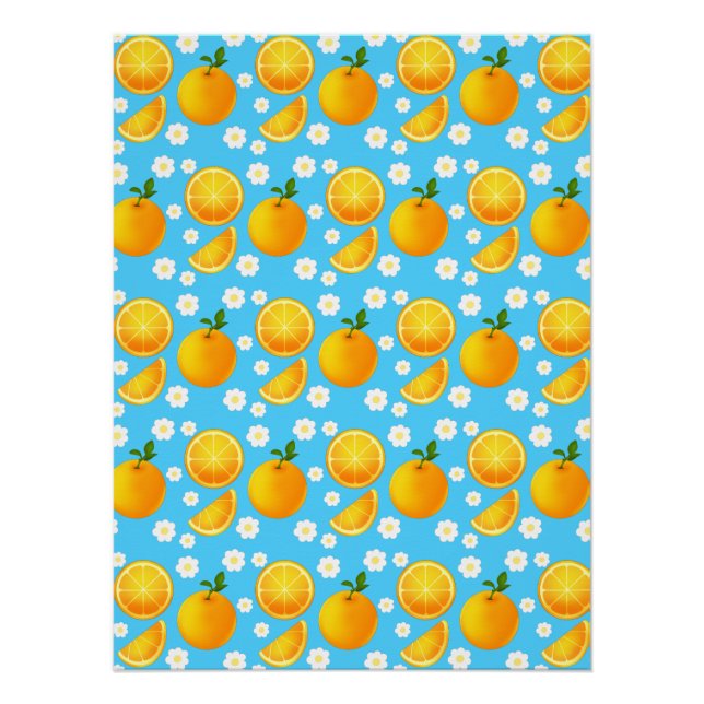 Pôster Laranjas e Flores Brancas (Frente)