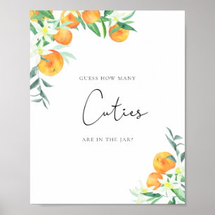 Poster Laranjas em aquarela, adivinhe quantos queridos