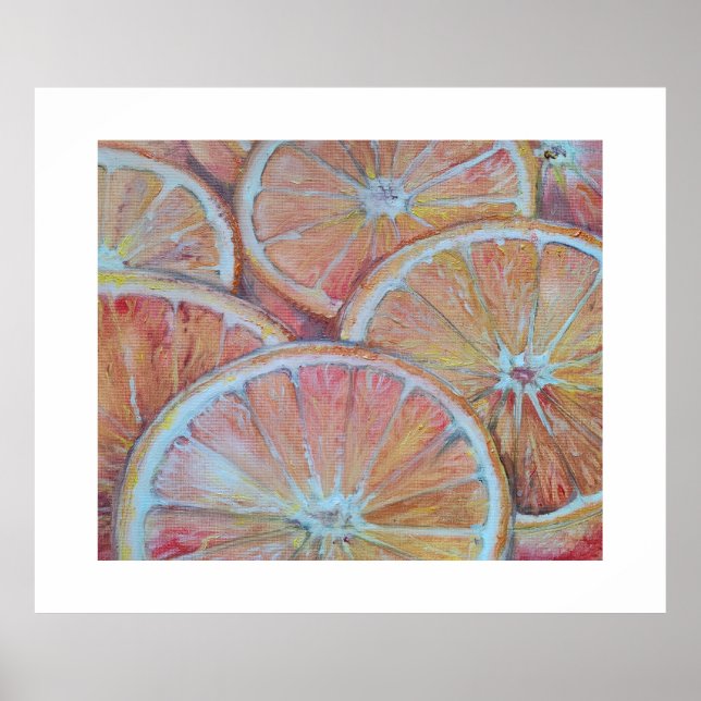 Poster Laranjas em fatias (Frente)