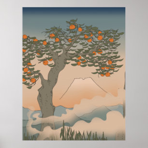 Poster Laranjeira japonesa na névoa