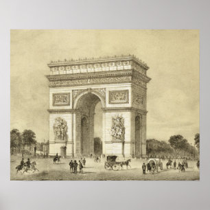 Poster L'Arc de Triomphe, Paris, gravada por Auguste Bry