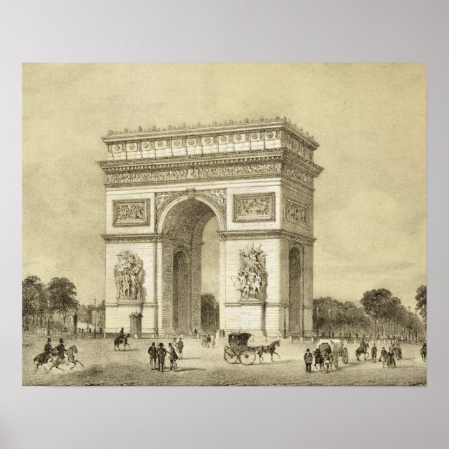 Poster L'Arc de Triomphe, Paris, gravada por Auguste Bry (Frente)
