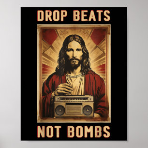 Poster Largas não bombardeiam Cristo contra Jesus