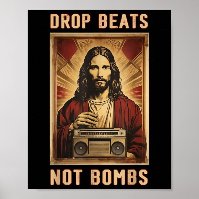 Poster Largas não bombardeiam Cristo contra Jesus (Frente)