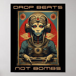 Poster Largas não bombas Alienígena antiguerra Annunaki