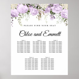 Poster Large Purple Floral 5-Table Wedding
