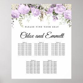 Poster Large Purple Floral 5-Table Wedding