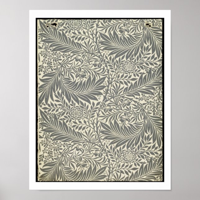 Pôster Larkspur, design de papel de parede, 1872 (Frente)