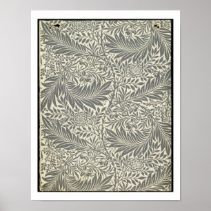 Pôster Larkspur, design do papel de parede, 1872