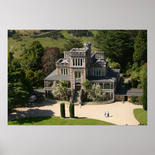 Pôster Larnach Castle, Dunedin, Nova Zelândia - aérea (Frente)