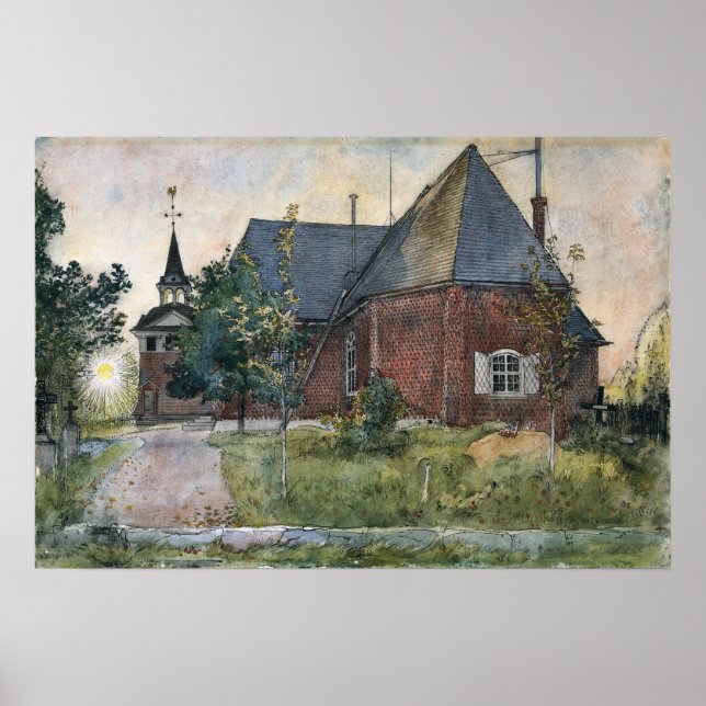Poster Larsson - Antiga Igreja Sundborn (Da Casa) (Frente)