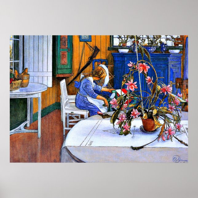 Pôster Larsson: Interior com um Cactus (Frente)