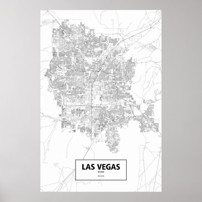 Poster Las Vegas, Nevada (preto em branco) (Frente)