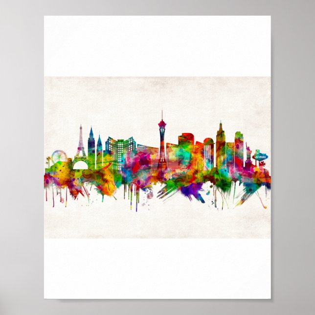 Poster Las Vegas Nevada Skyline (Frente)